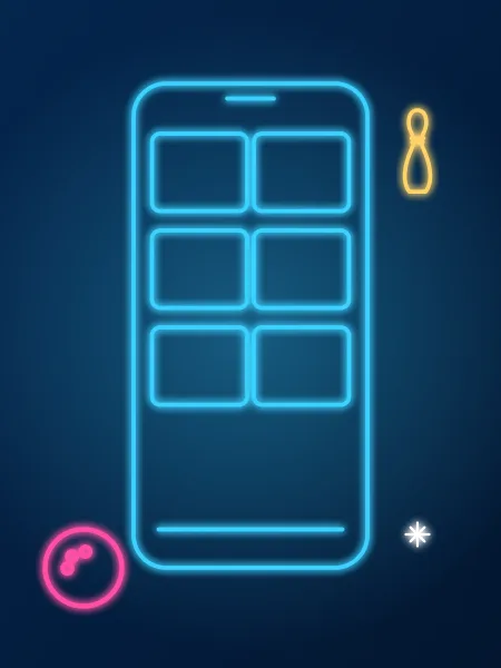 Neonowy smartfon z lobby gier SpinMama Casino